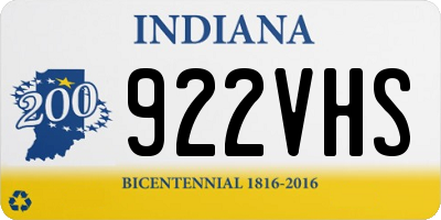 IN license plate 922VHS