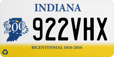 IN license plate 922VHX