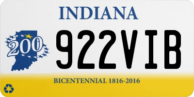 IN license plate 922VIB