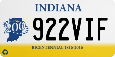 IN license plate 922VIF