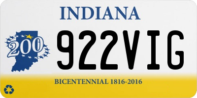IN license plate 922VIG