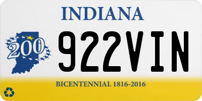 IN license plate 922VIN