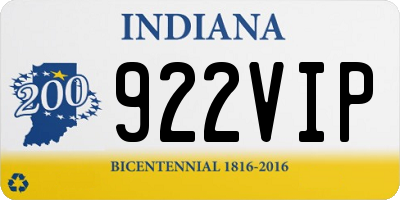 IN license plate 922VIP