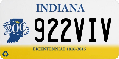 IN license plate 922VIV