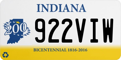 IN license plate 922VIW