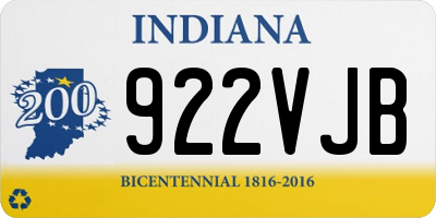 IN license plate 922VJB
