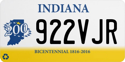 IN license plate 922VJR