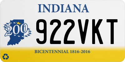 IN license plate 922VKT