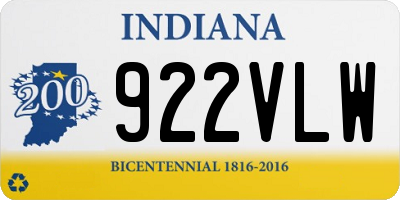 IN license plate 922VLW