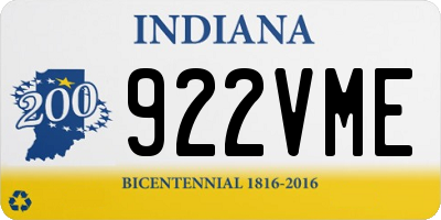 IN license plate 922VME