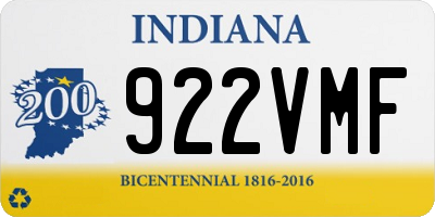 IN license plate 922VMF