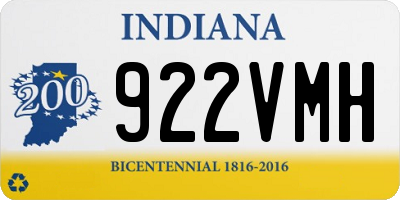 IN license plate 922VMH