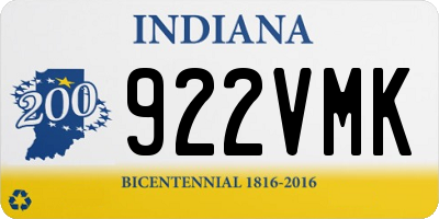IN license plate 922VMK