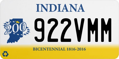 IN license plate 922VMM