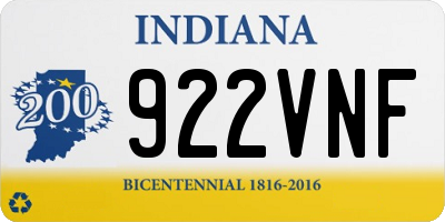 IN license plate 922VNF