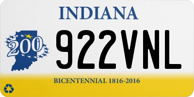 IN license plate 922VNL