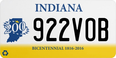 IN license plate 922VOB