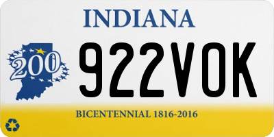 IN license plate 922VOK