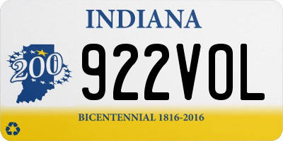 IN license plate 922VOL
