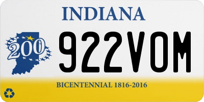 IN license plate 922VOM