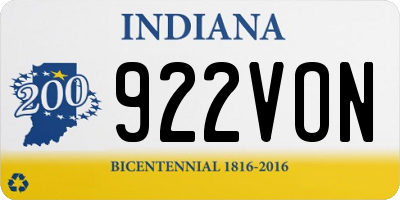 IN license plate 922VON