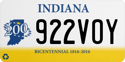 IN license plate 922VOY
