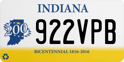 IN license plate 922VPB
