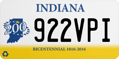IN license plate 922VPI
