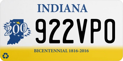 IN license plate 922VPO