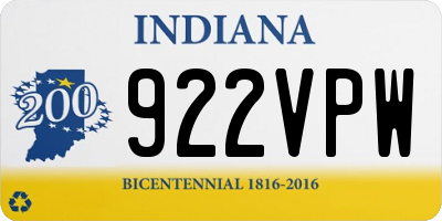 IN license plate 922VPW