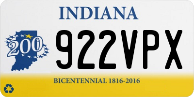 IN license plate 922VPX
