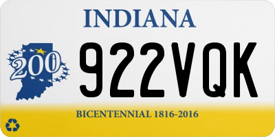 IN license plate 922VQK