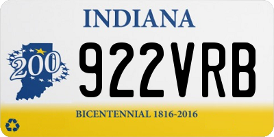 IN license plate 922VRB