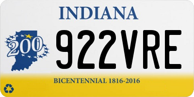 IN license plate 922VRE