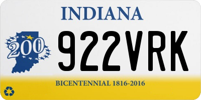 IN license plate 922VRK