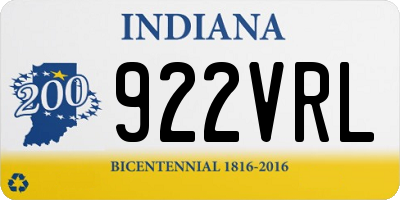 IN license plate 922VRL