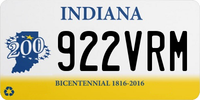 IN license plate 922VRM