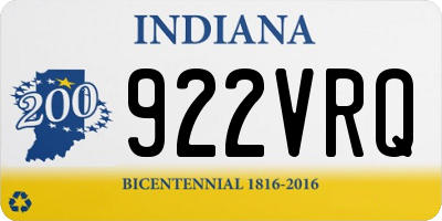 IN license plate 922VRQ