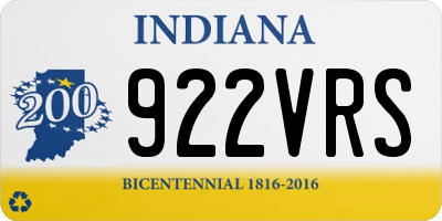 IN license plate 922VRS