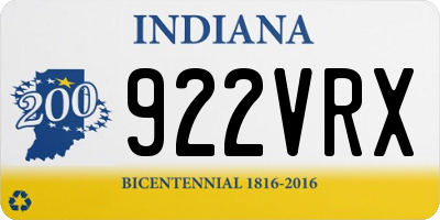 IN license plate 922VRX