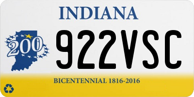 IN license plate 922VSC