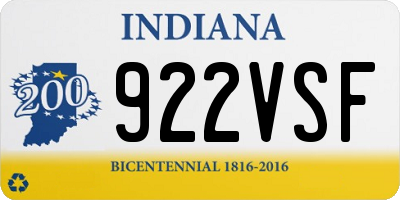 IN license plate 922VSF