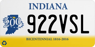 IN license plate 922VSL