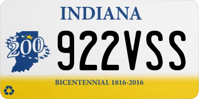 IN license plate 922VSS