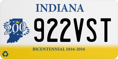 IN license plate 922VST