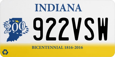 IN license plate 922VSW