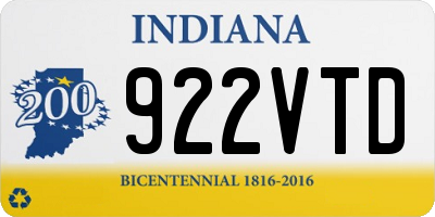 IN license plate 922VTD