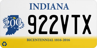 IN license plate 922VTX