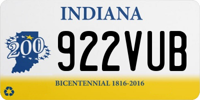 IN license plate 922VUB
