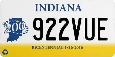 IN license plate 922VUE